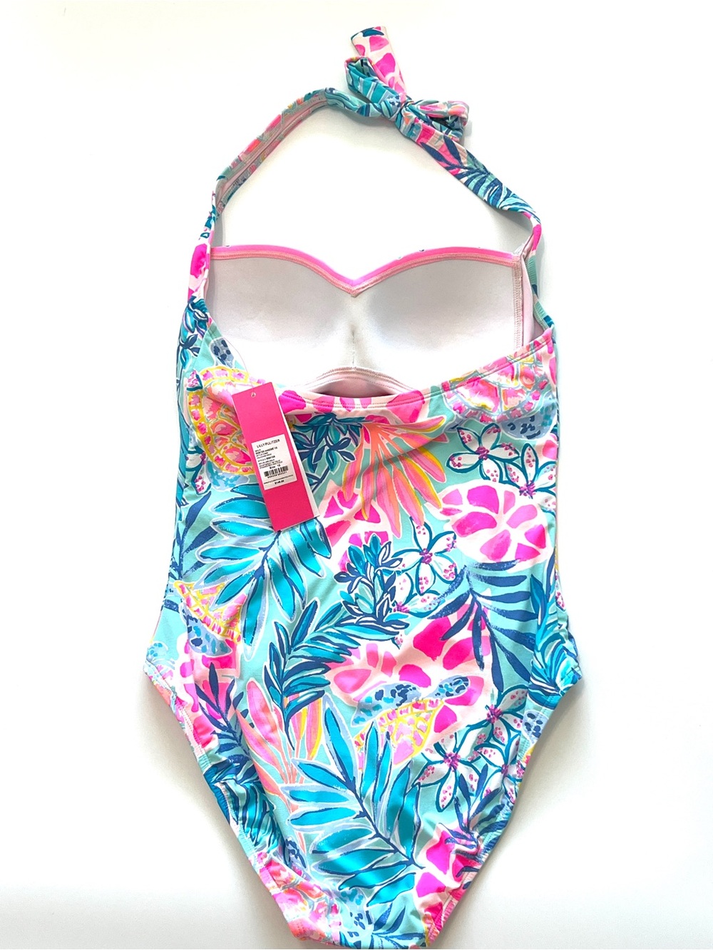 NWT Lilly Pulitzer Kolka One-Piece Swimsuit SEA GLASS AQUA RAINFOREST SIZE 10 - Picture 6 of 8